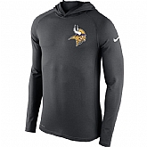 Men's Minnesota Vikings Nike Charcoal Stadium Touch Hooded Performance Long Sleeve T-Shirt,baseball caps,new era cap wholesale,wholesale hats